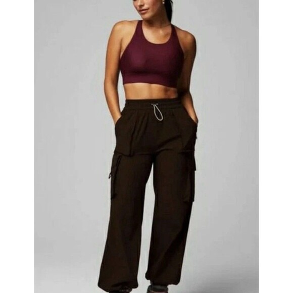 Fabletics The Heights Cargo Pants Drawstring Waist Brown Size XXL - Picture 1 of 3